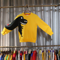 2021 New Spring Korean boy cotton round neck soft knit sweater breathable printing baby dinosaur sweater