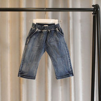 Spring and autumn boys and girls washed cowboy Capri pants