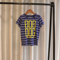 Babu * Brand Boys Summer Cotton Striped Short Sleeve Knit Breathable Soft Round Neck Tan Shirt