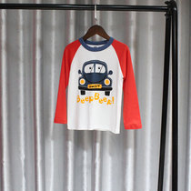 2021 Autumn New Korean boy cotton soft breathable comfortable children color color long sleeve round neck knitted T-shirt