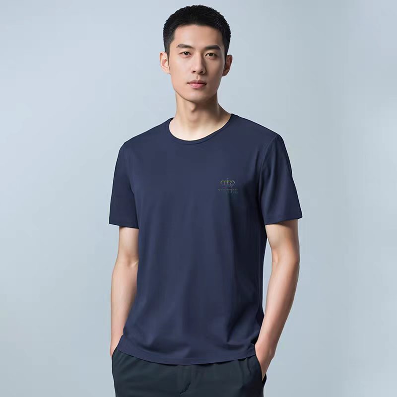 Modal Ice Silk Short-Sleeved T-Shirt for Men 2026 New Summer Antibacterial Anti-Mite Cool Round Neck Half-Sleeve Top