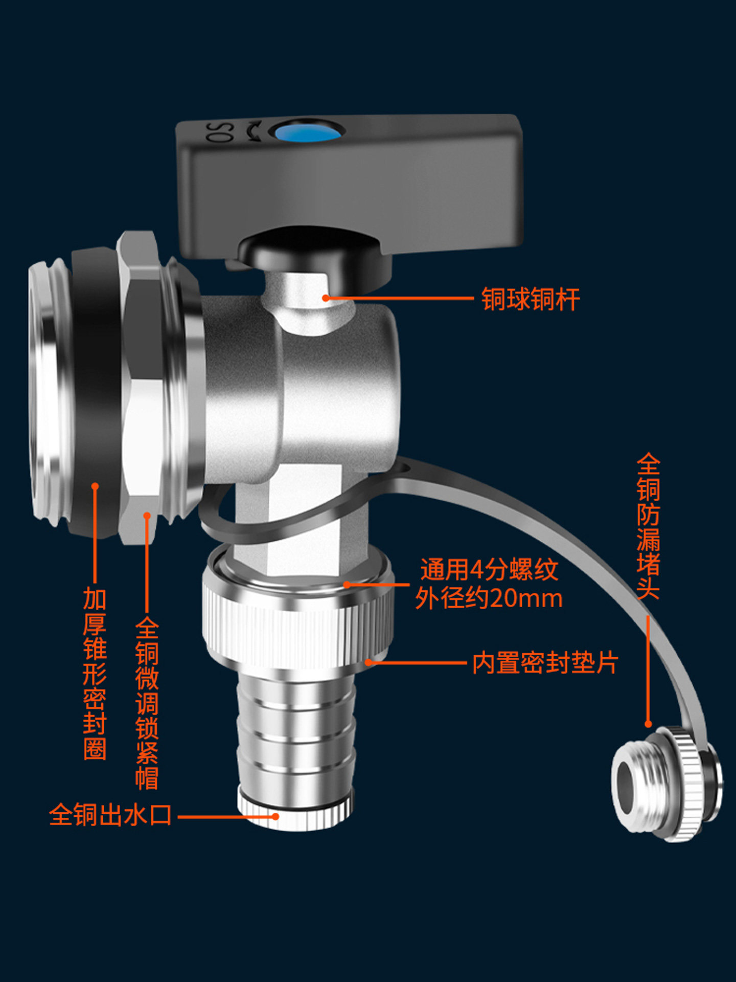 Radiator Drain Valve, Air Vent, Underfloor Heating Manifold Drain Valve, Geothermal Drainage Pipe Fittings, High-Flow Switch