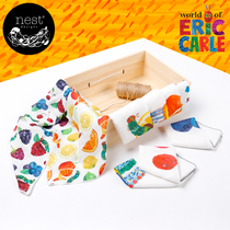 EricCarle Very Hungry Caterpillar Baby Square Towel Summer Tulle Handkerchief Baby Face Towel 3-Pack