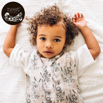 Nest Designs baby sleeping bag summer thin bamboo silk gauze half sleeve stitching baby split leg anti-kick quilt