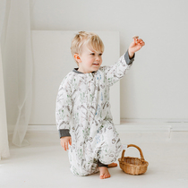 Nest Designs baby sleeping bag autumn and winter sunny feeling thin quilted warm long-sleeved split-leg sleeping bag childrens anti-kick quilt