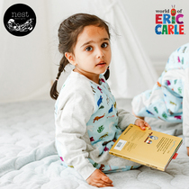 Eric Carle series baby sleeping bag autumn and winter gauze long-sleeved childrens thick quilted baby anti-kick quilt