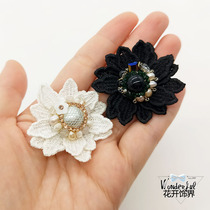New high-end Japanese and Korean Joker temperament embroidery flower pearl diamond brooch female small suit with jewelry corsage pin