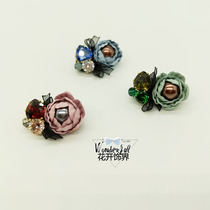 Small fragrant wind fabric flower zircon brooch collar simple Joker men and women jacket cardigan pin Korean accessories