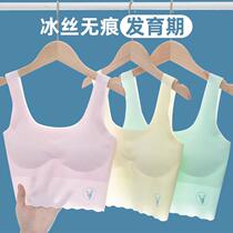 Ice Silk Scarring Girl Lingerie Hair Development Period Teenage Girls High School Junior High School Children Bra Students Little Vest Summer Thin