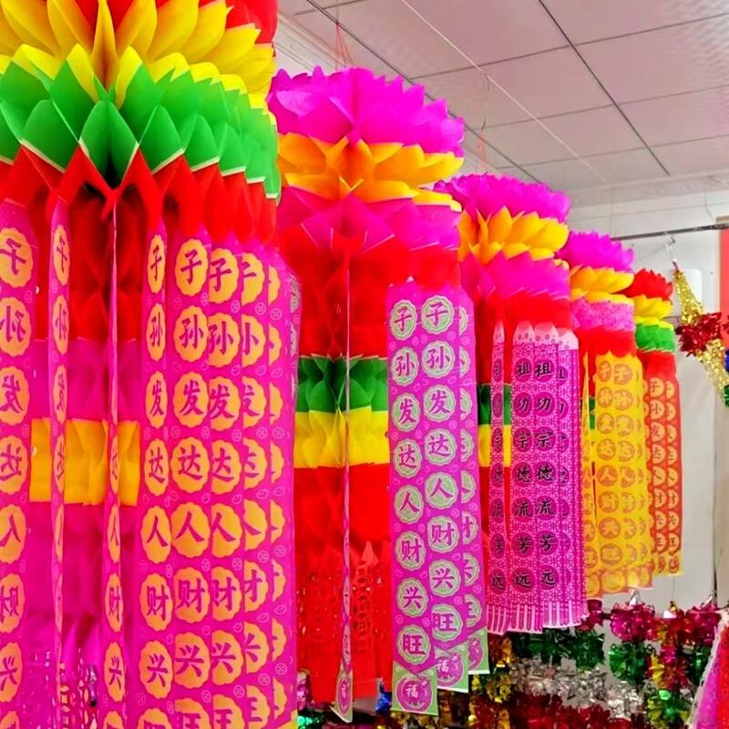 Colorful Copy Paper Lanterns, Double-Layer Eco-Friendly Paper-Plastic Paper, Qingming Flower, Qingming Hanging Decorations, Qingshan Strip, Qingming Festival Lanterns