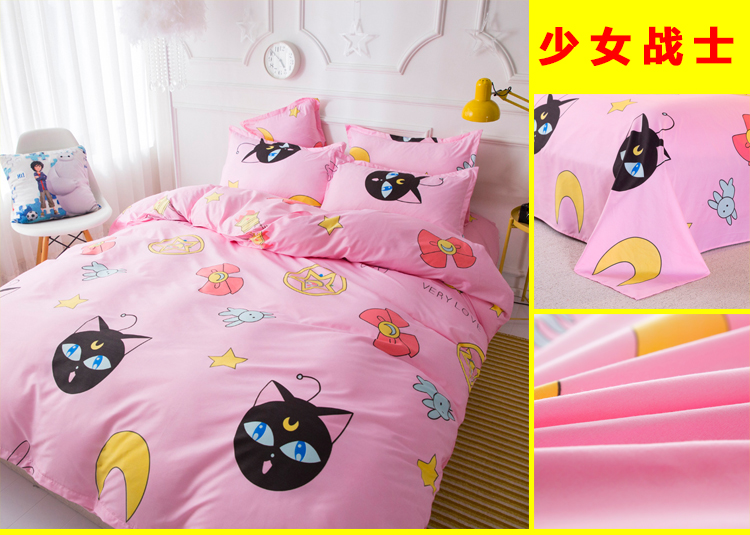 Net red cherry quả bóng nhỏ nhỏ màu vàng vịt ga trải giường chăn ga trải giường bốn bộ ký túc xá sinh viên đôi ba bộ đơn - Bộ đồ giường bốn mảnh chăn ga gối cao cấp nhập khẩu