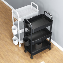 Small Cart Shelve Shelve Kitchen Vegetable Basket Mobile Multilayer Floor Snack Storage Baby Bedroom Bedside Stock Shelf