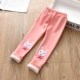 Quần legging nhung trẻ em 2018 mới tổng hợp quần siêu mềm thêu thỏ nữ cho bé mùa thu đông mẫu quần ấm quần jean lót lông cho bé