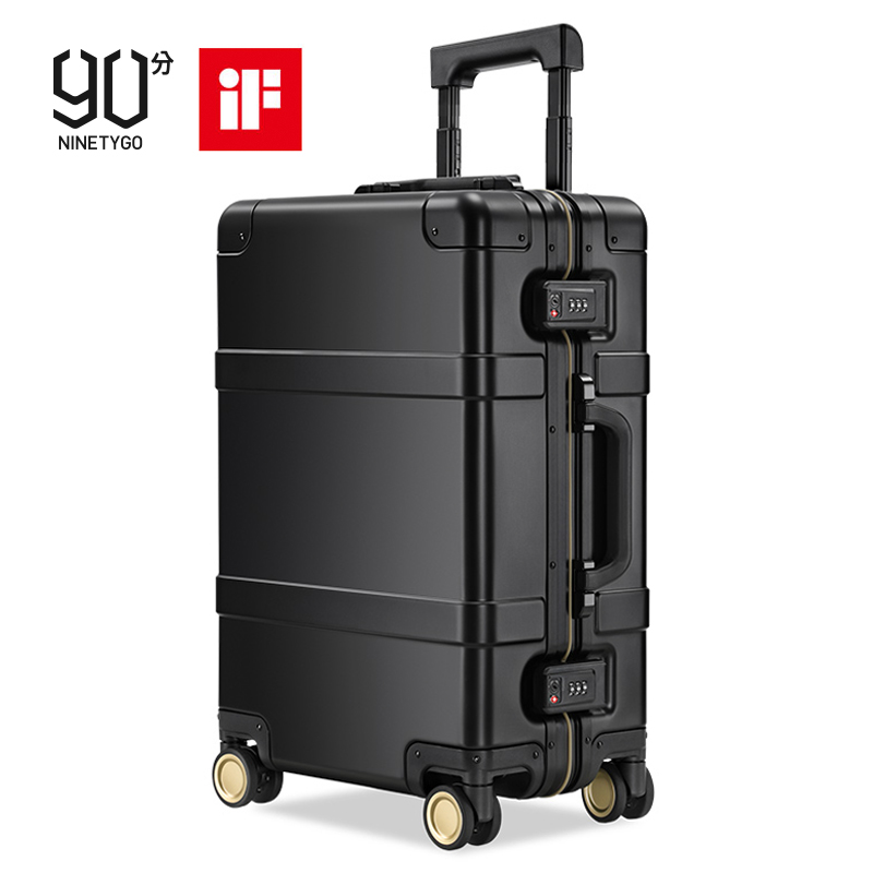 90 points fingerprint identification smart metal suitcase aluminum magnesium alloy business men and women boarding case trolley case