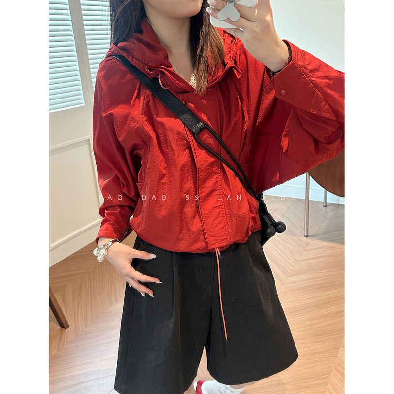 Achen【Nai Fu Tuta】Designer Outdoor Fashion Versatile Loose Casual Lazy Style Hooded Jacket