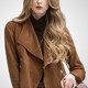 Handsome and fashionable British brown temperament short coat 2022 winter new women's dress is thin and long-sleeved top trendy