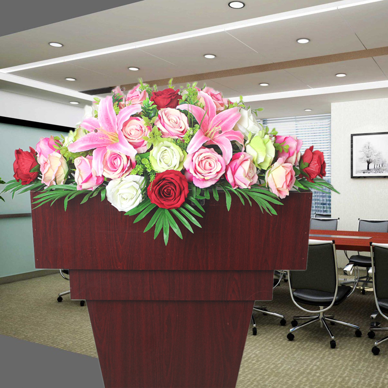 Lecture Desk Emulation Bouquet Conference Table Flower Chairwoman Desk Hanging Flower Room Fake Flower Pendulum Flower Longforeground Decorative Flower