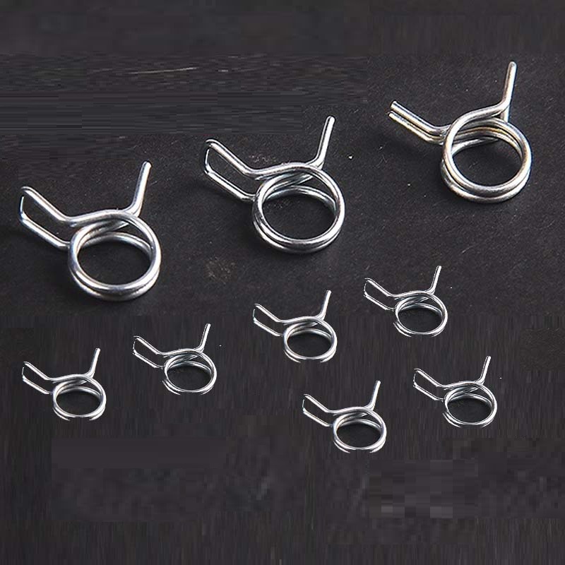 Galvanized double wire spring hoop hand pinch type hoop quick fit clamp spring powerful elastic throat hoop water pipe clamp clip