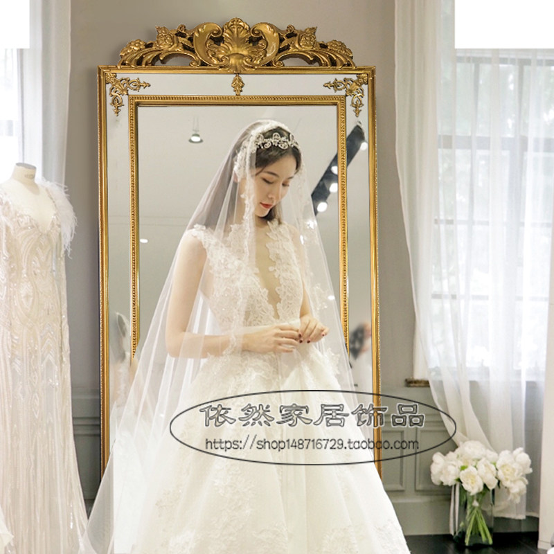 European And European Extravaganza Engraving Decorative Mirror Bathroom Mirror New Classical Door Hall Living Room Wall-mounted Mirror Wall Sculpture Florin Guan Guan Mirror