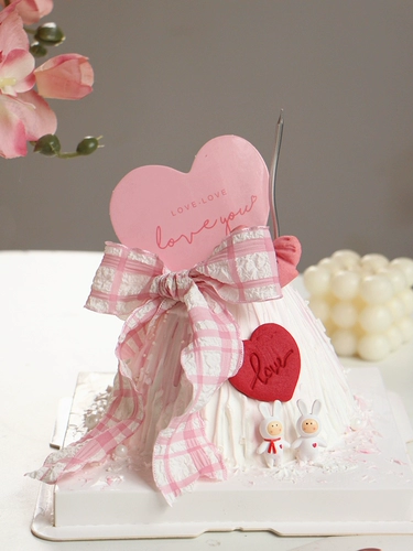 520 Net Red Cake Decorative Dornaments Пара кролика Ноты рождения.