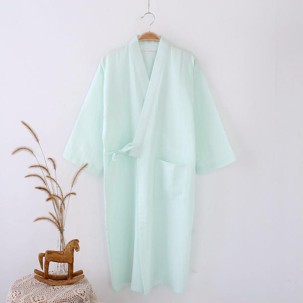 Nhật bản kimono bông đôi gạc đồ ngủ áo choàng nữ tether mồ hôi dài đoạn áo dịch vụ nhà áo choàng lông cừu