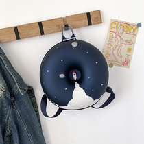 Child Girls 3 To 7 Year Old Cute Donuts Rainbow Students Nursery School Bag Double Shoulder Back Original Design