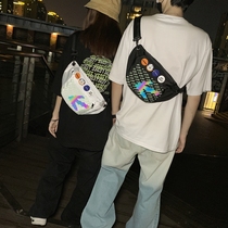 Youth single shoulder inclined satchel street trend Large capacity Korean version Travel Leisure 100 hitch male and female mobile phone bag chest bag