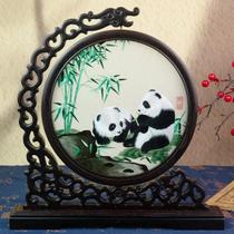 Sichuan embroidery double-sided hand-embroidered Chinese style special gift for foreigners Sichuan Chengdu panda souvenirs as souvenirs