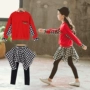 Bộ đồ cho bé gái 2018 phiên bản mới của Hàn Quốc thời trang thu đông quần áo trẻ em mùa thu kẻ sọc quần áo trẻ em hai mảnh quần áo sành điệu cho be gái