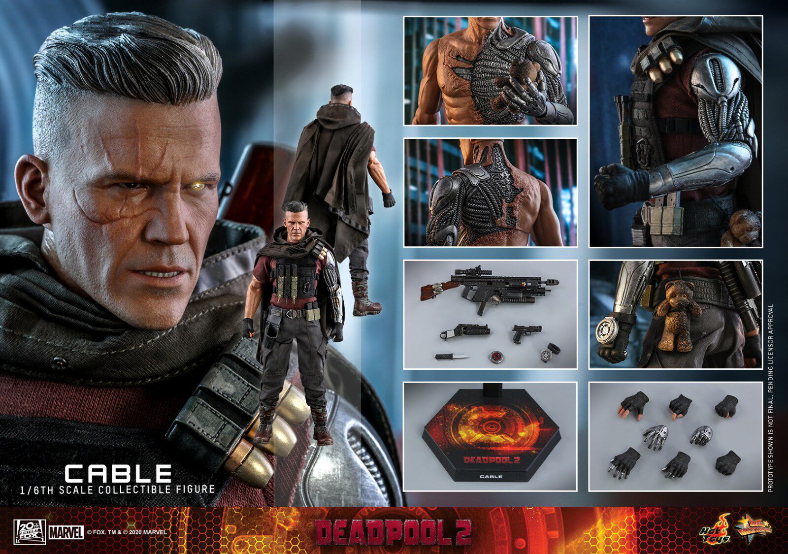 Hottoys HT 1 6 soldiers MMS583 Deadpool dead waiter 2 Cable electric cable pick up