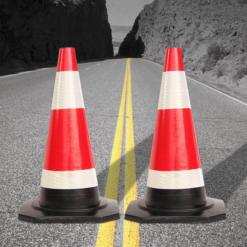 Road cone rubber road sign cone barrel reflective sign ice cream cone 70 cm cone sign traffic roadblock traffic facilities
