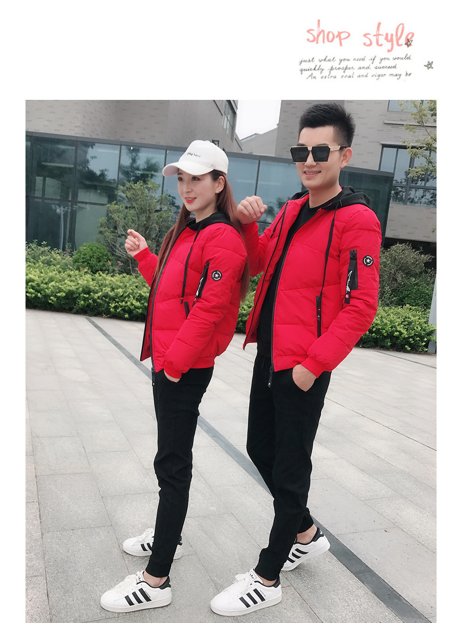 Cặp đôi cotton mùa đông 2018 ngắn dày ấm áp áo khoác cotton giản dị hoang dã mẫu đôi áo khoác mỏng thủy triều áo khoác đôi