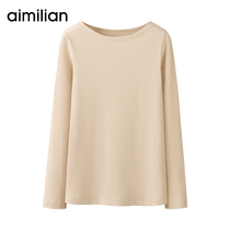 Amy love cotton T-shirt women long sleeve spring and autumn design sense niche shirt shirt slim body fit inside base shirt