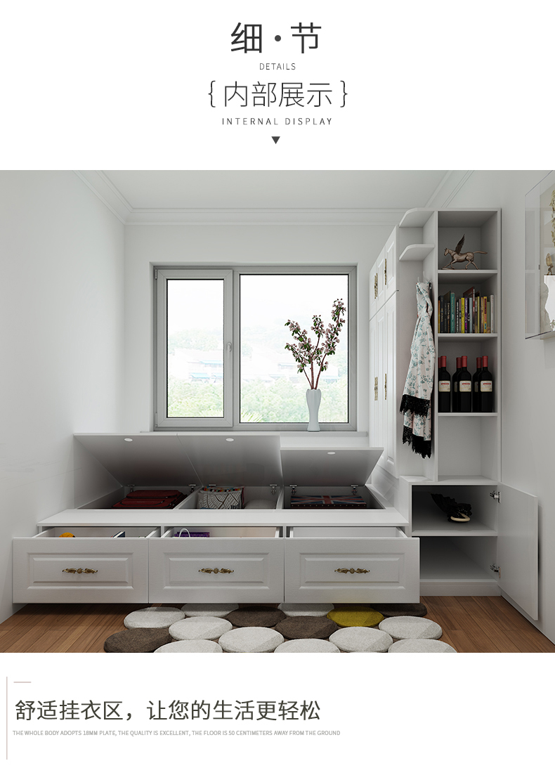 Một kệ sách giường kết hợp tatami hiện đại nhỏ gọn lưu trữ căn hộ nhỏ lưu trữ tủ châu Âu Giường cũi trẻ em tùy chỉnh của - Giường giường gấp gọn