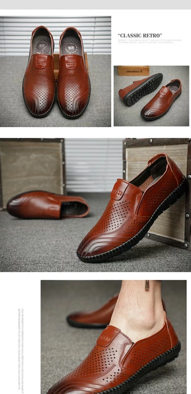 Dép nam mới đế mềm đế mềm, thoáng khí, dép da mềm mại Phiên bản Hàn Quốc của xu hướng giày lỗ thông thường