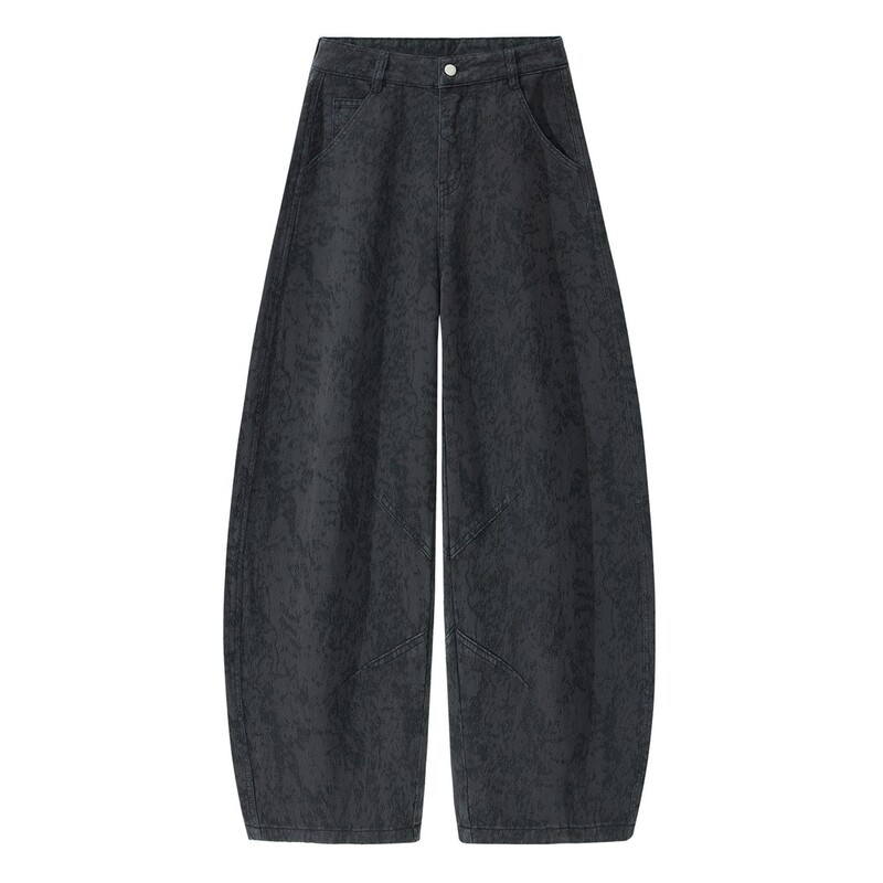 Vintage Jacquard Curved Hem Jeans for Women 2026 Autumn New High Waist Versatile Slimming Casual Wide Leg Pants Long Pants Vintage Jacquard Curved Hem Jeans for Women 2026 Autumn New High Waist Versatile Slimming Casual Wide Leg Pants Long Pants