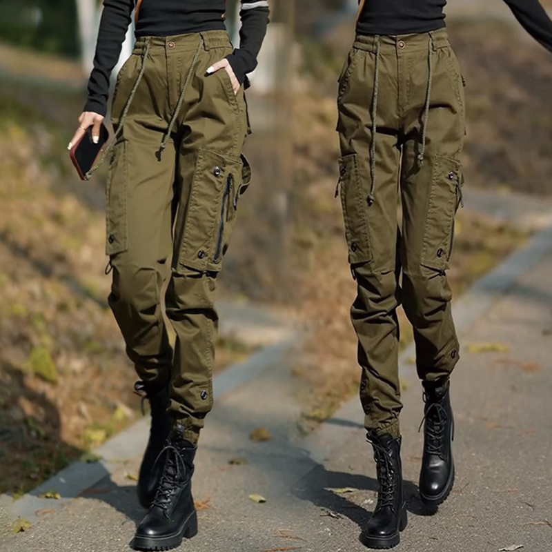 Sports Casual Cargo Pants for Women, Summer 2026 New Style, Elastic Waist, Slimming, Versatile, Jogger Hiking Pants, Straight-Leg Pants