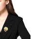 ເຄື່ອງປະດັບ Qingdao retro ໃຫມ່ versatile enamel glaze bow inlaid ກັບ pearl gold hat brooch suit ພ້ອມສົ່ງ