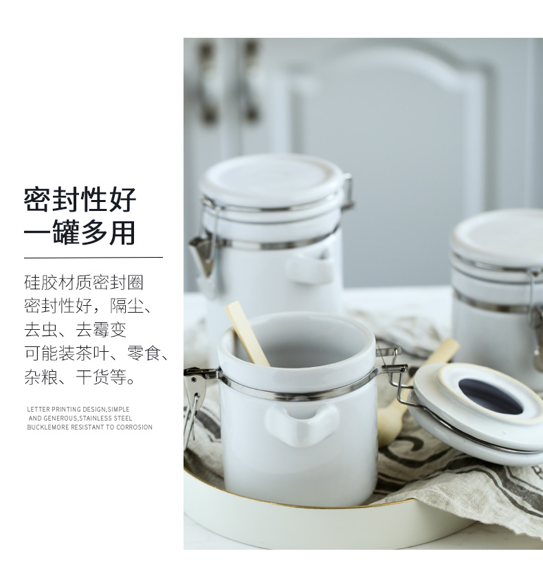 Beauty color porcelain ceramic sealed with cover storage jar sugar tea pot food grains, receive a jar of coffee pot