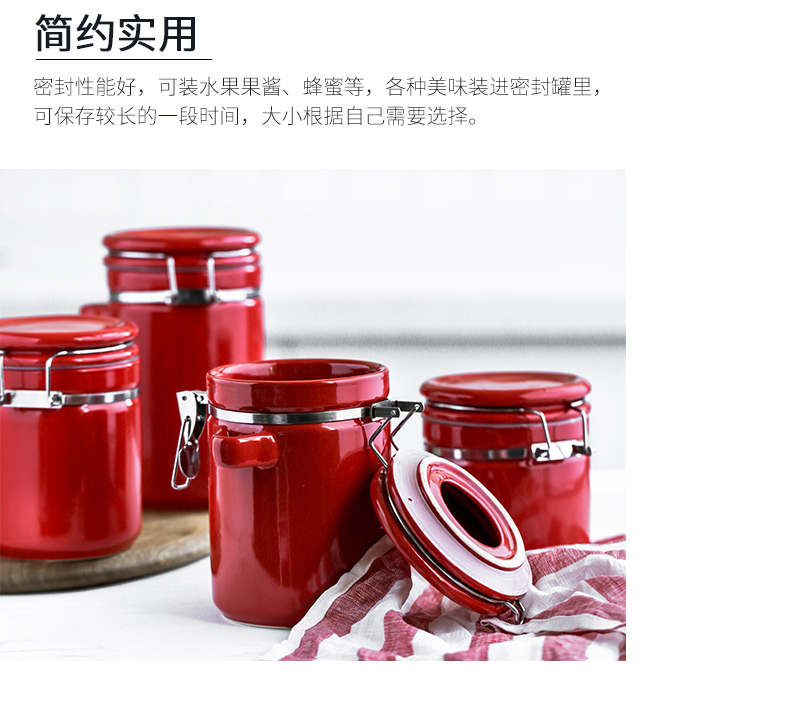 Beauty color porcelain ceramic sealed with cover storage jar sugar tea pot food grains, receive a jar of coffee pot