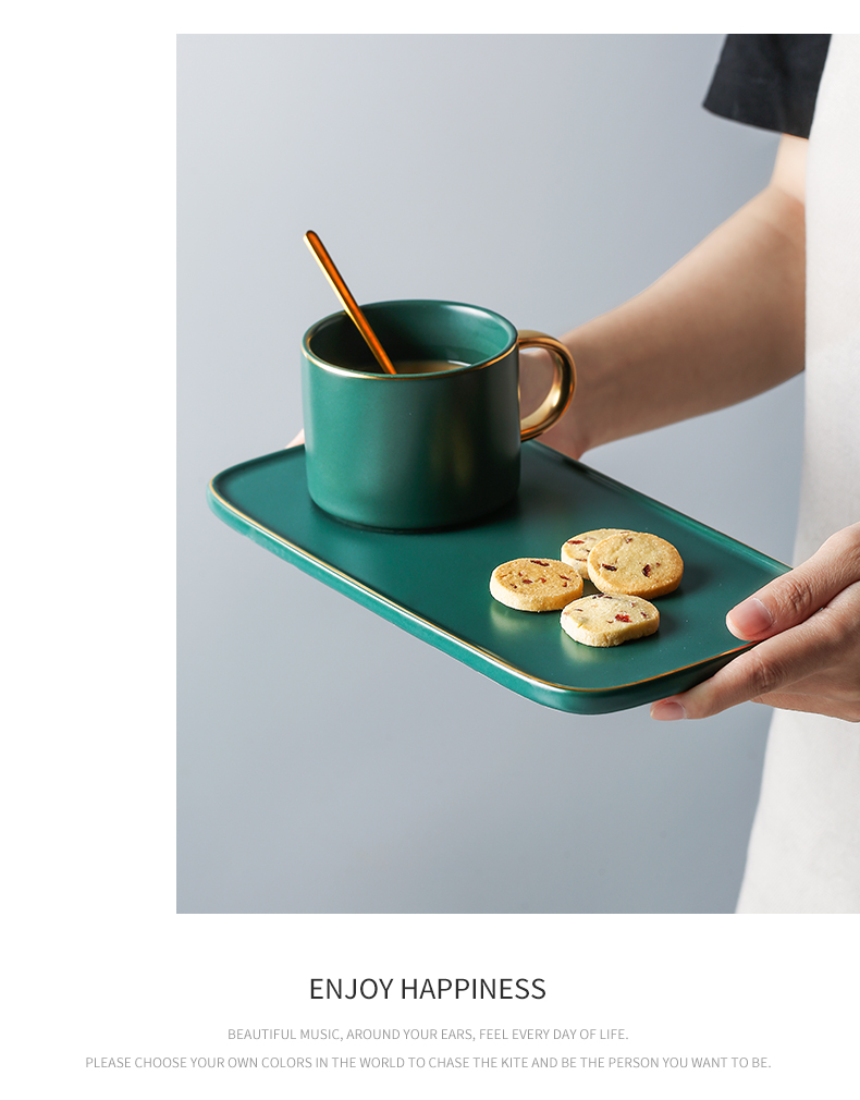 Porcelain color beauty creative coffee cup small European - style key-2 luxury ins wind household ceramic keller with spoon, afternoon tea set