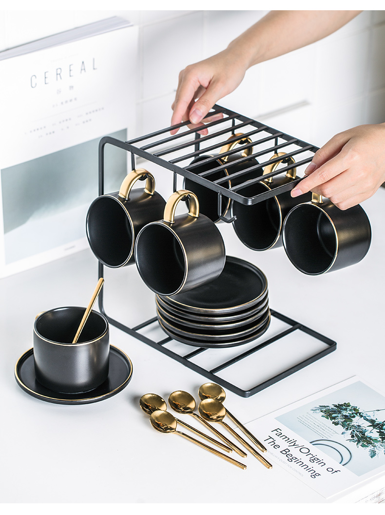 Porcelain color beautiful small European - style key-2 luxury see colour ceramic coffee cups and saucers suit creative contracted afternoon tea coffee equipment