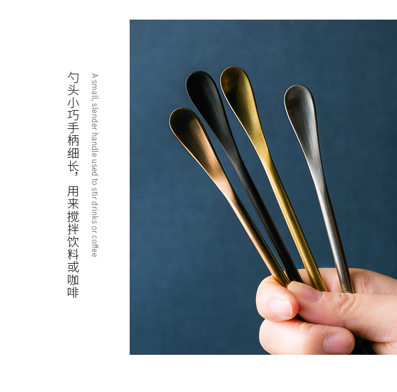 Porcelain color beauty stainless steel ladles mixing spoon, coffee spoon, creative ice run honey cocktail swizzle stick