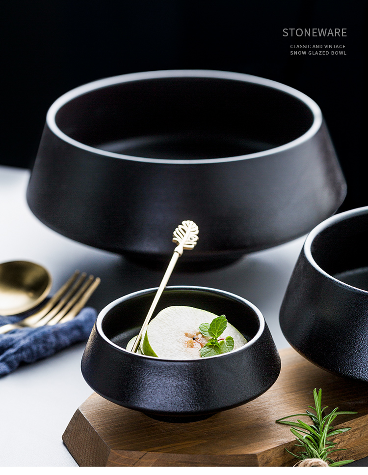 Porcelain color beauty creative ceramic bowl noodles bowl of soup bowl dish large irregular salad bowl tall bowl of tableware restoring ancient ways