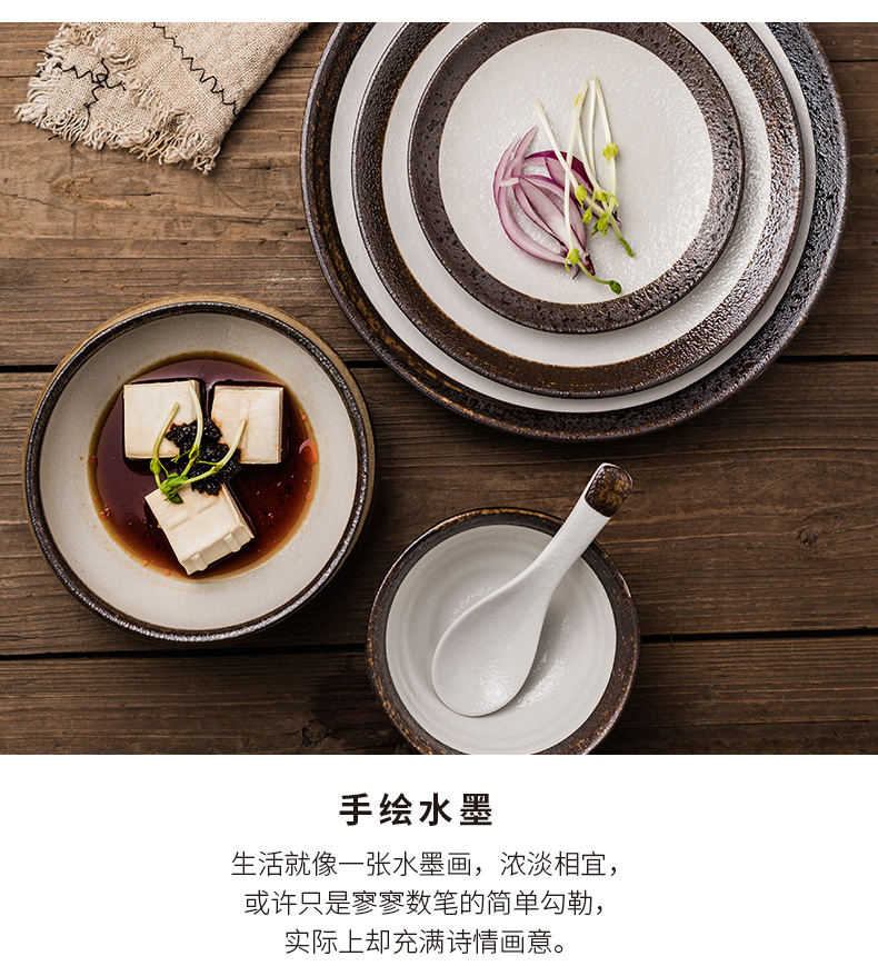 Porcelain color beauty creative ceramic tableware household bowl dish dish suits for retro bowl bowl rainbow such as bowl dish dish dish