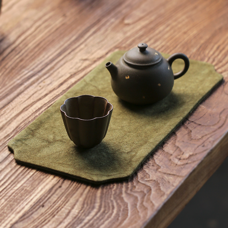 Day Style Zdyeing Canvas small tea mat Absorbent Double Face Tea Cloth Mat Tea Table Dry Foam Tea Towel Zen of Cloth Art Table Banner-Taobao