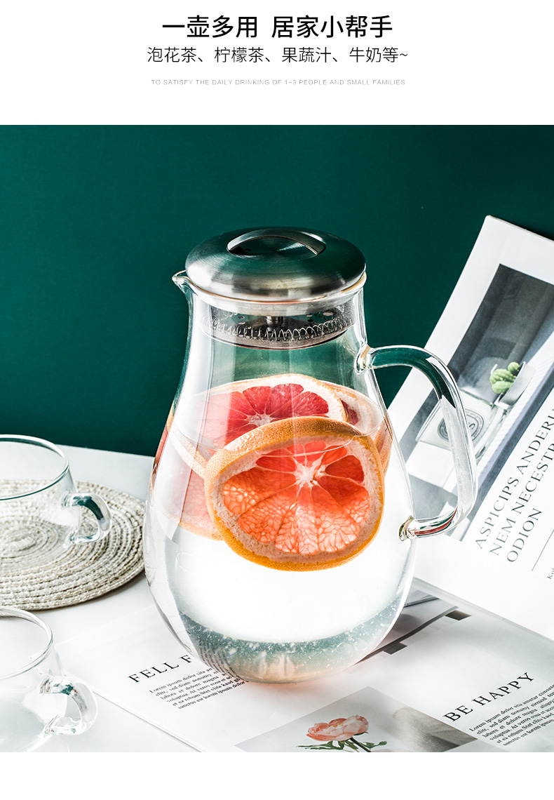 Porcelain color beautiful big glass of cold water high temperature resistant capacity against the cool outraged kettle cold drinks maker of household cup suit kettle