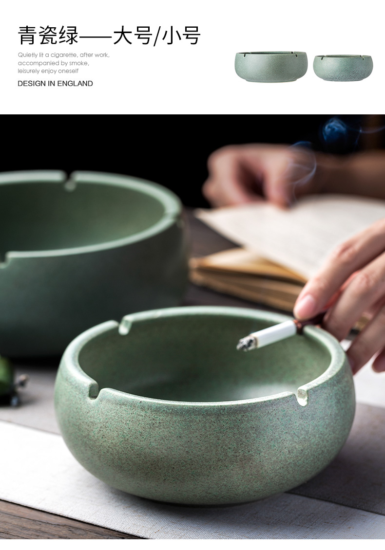 Creative large ashtray Chinese style restoring ancient ways move ceramic ashtray home sitting room office windproof ashtray