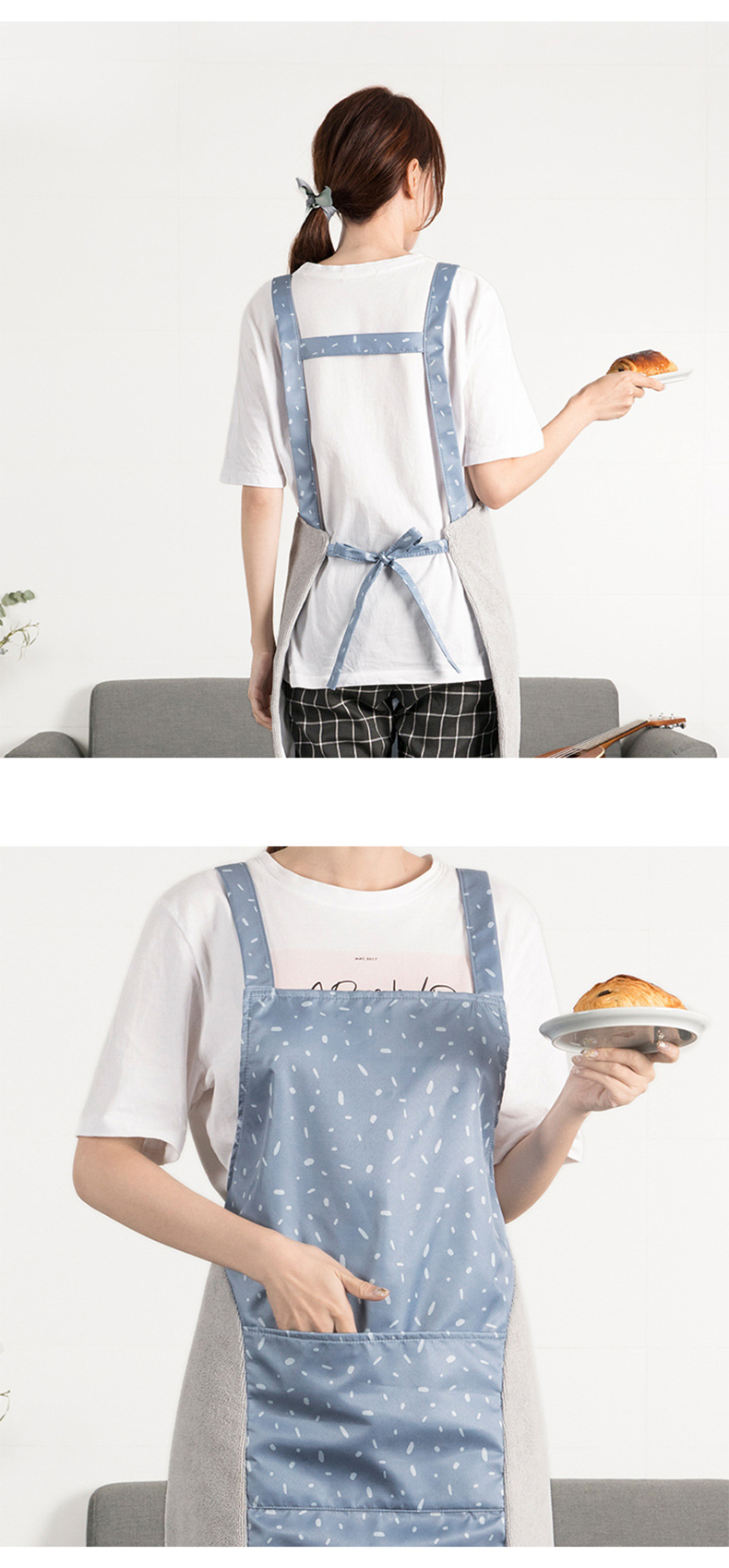 Han edition express apron cloth art porcelain color beauty of household kitchen waterproof and oil overall creative getting fair hands