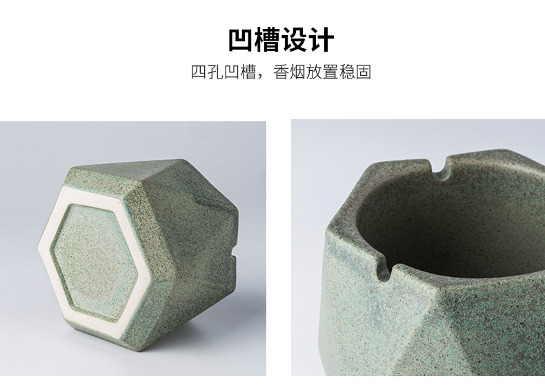 Porcelain color beautiful ashtray up with the new Chinese style of creative move large household multi - functional office ceramic ashtray trend